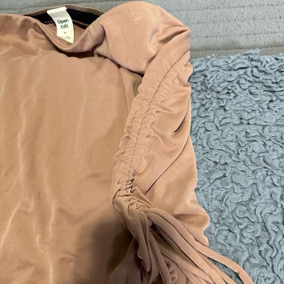 open edit | SIDE RUCHED SKIRT IN TAN MOCHA - Picture 3 of 4